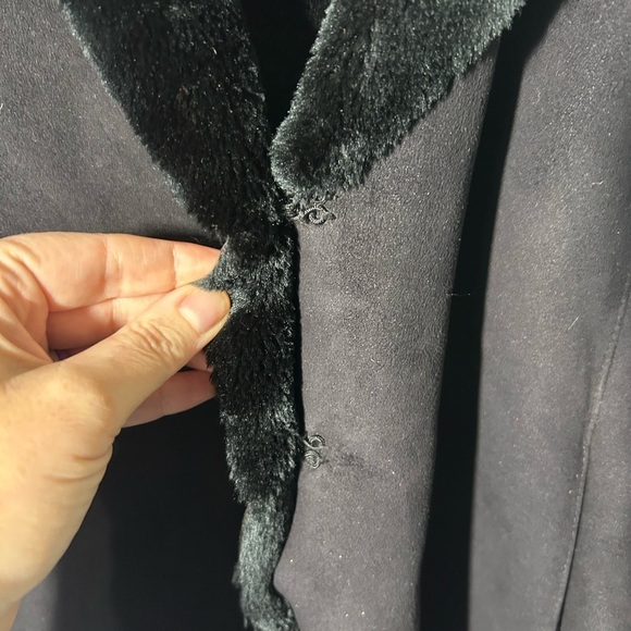 Ralph Lauren Black Label Faux Suede & Fur Collared Black Vest Size Small RL vest - Picture 8 of 11